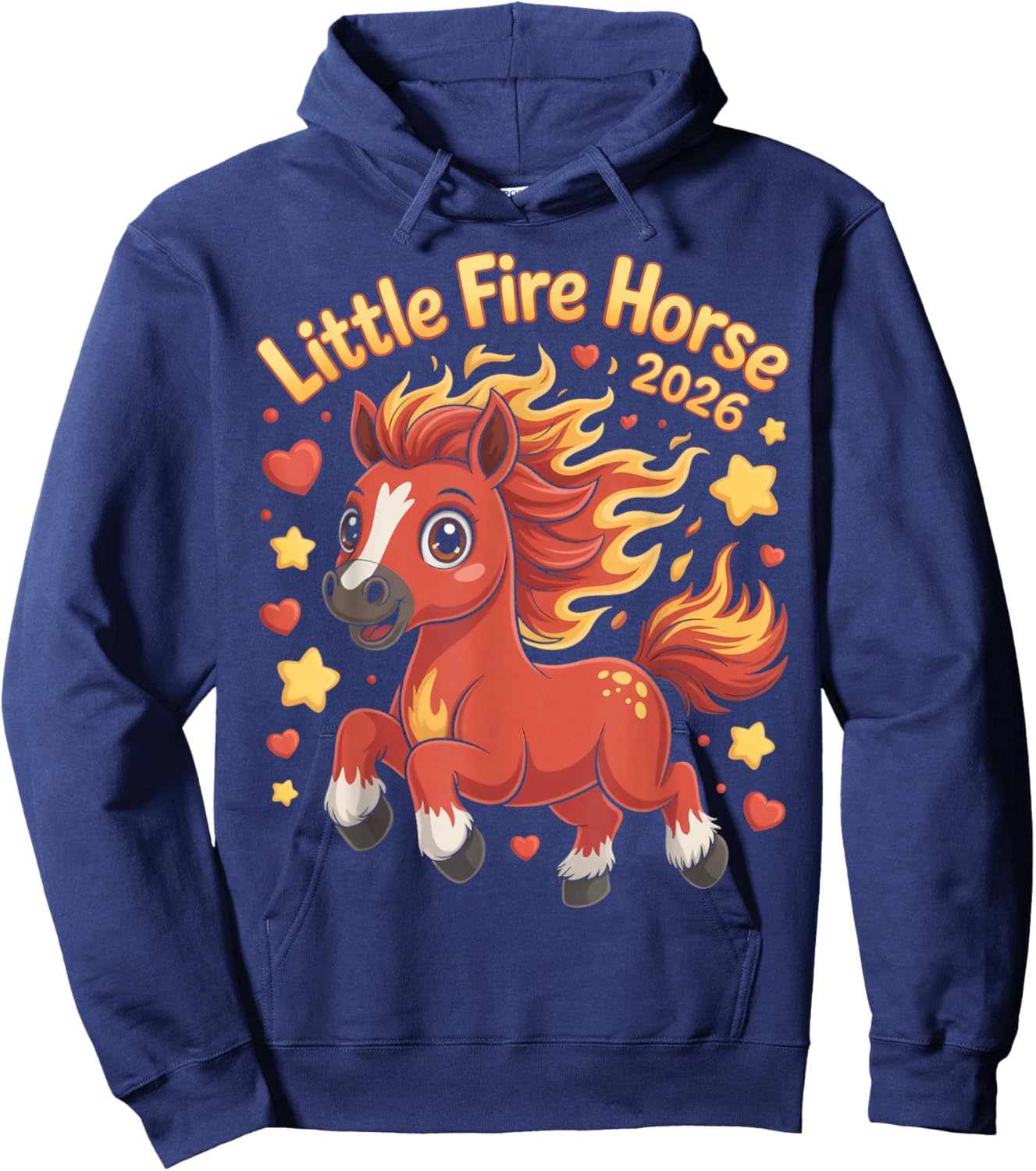 Little Fire Horse Chinese Lunar New Year of The Horse 2026 Hoodie - Hoodie | Navy