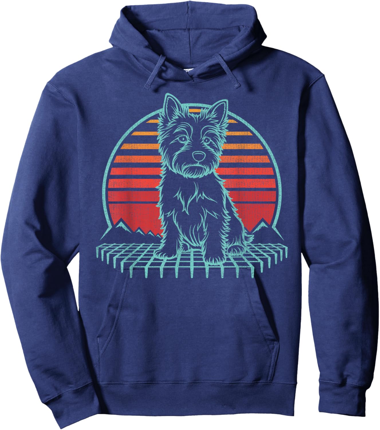 West Highland White Terrier Westie Retro Vintage 80s Hoodie - Hoodie | Navy