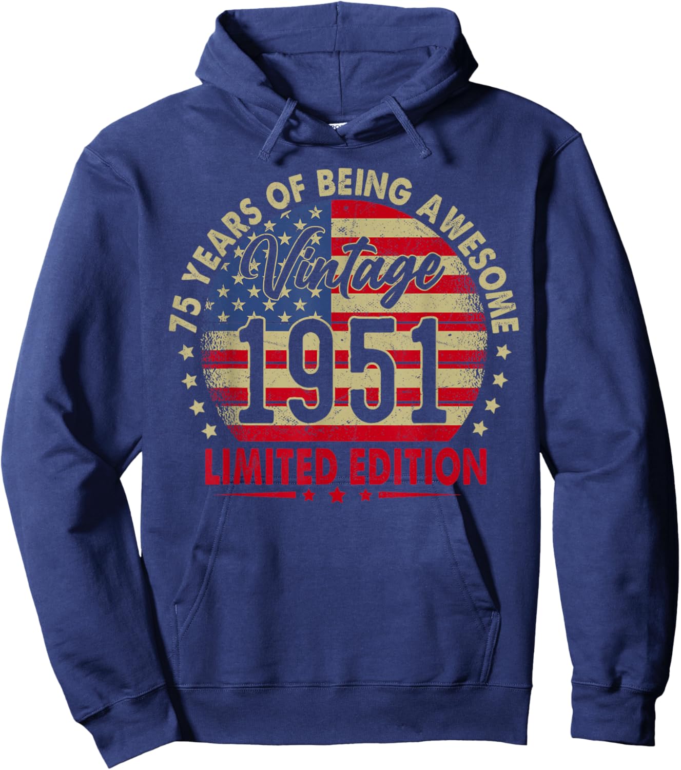 Vintage 1951 Limited Edition 75th Birthday 75 Years Old Hoodie - Hoodie | Navy
