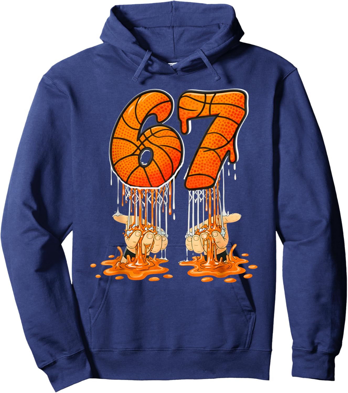 67 Basketball Field Ice Cream Drip Six Seven Bball Boys Hoodie - Hoodie | Navy