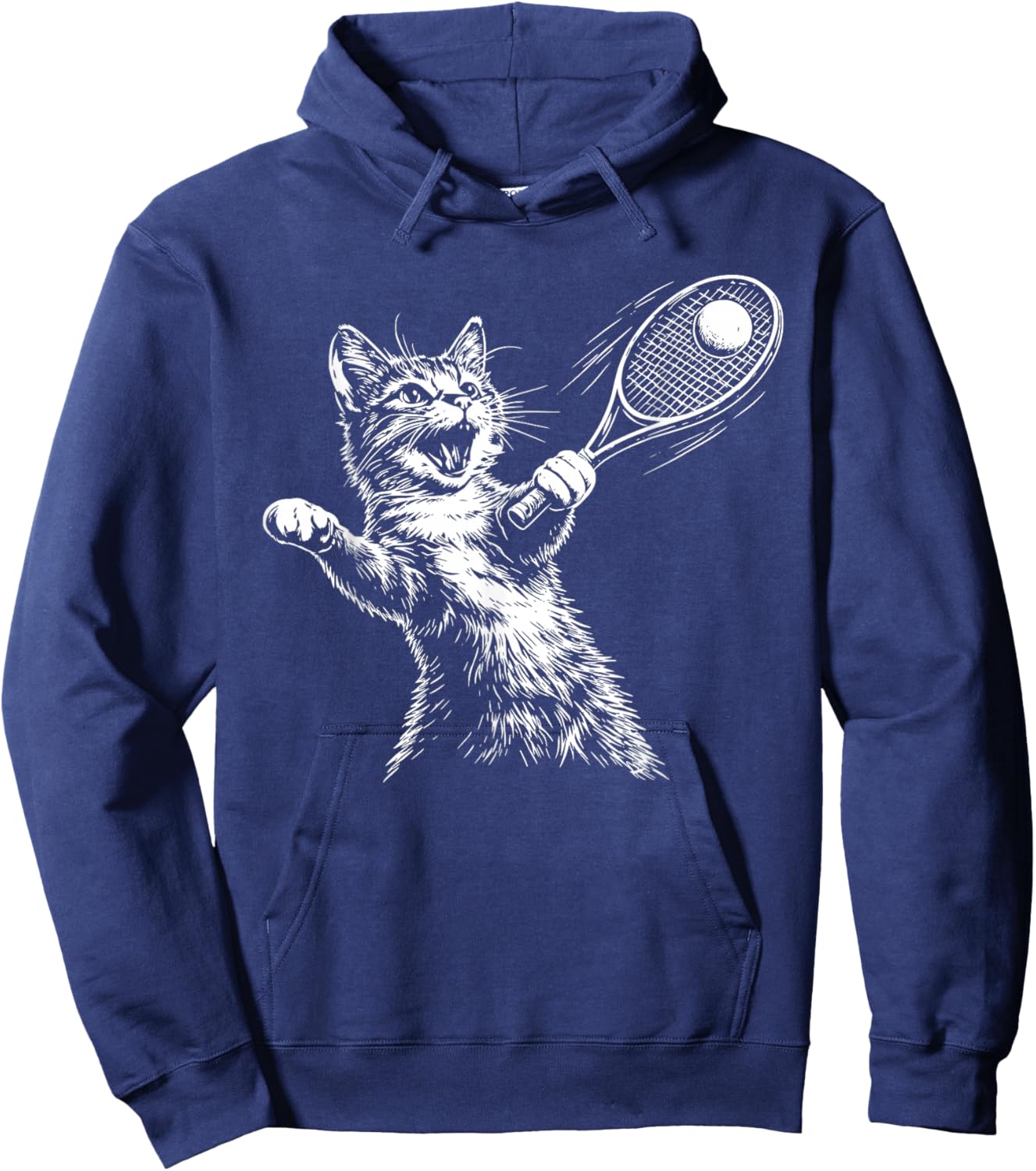 Funny Cat Tennis Hoodie - Hoodie | Navy