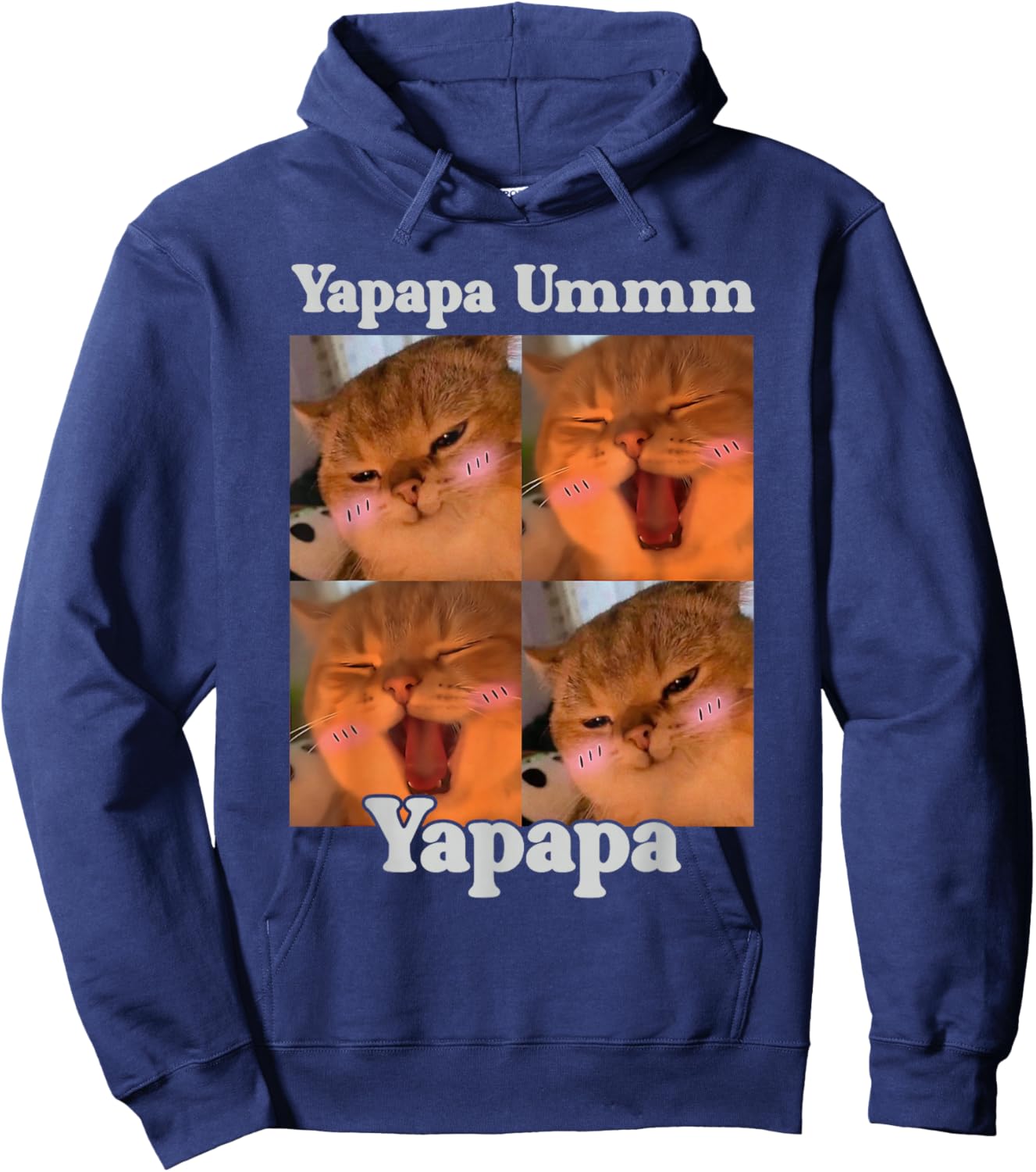 Yapapa Ummm Yapapa Funny Cat Meme Internet Joke Humor Hoodie - Hoodie | Navy