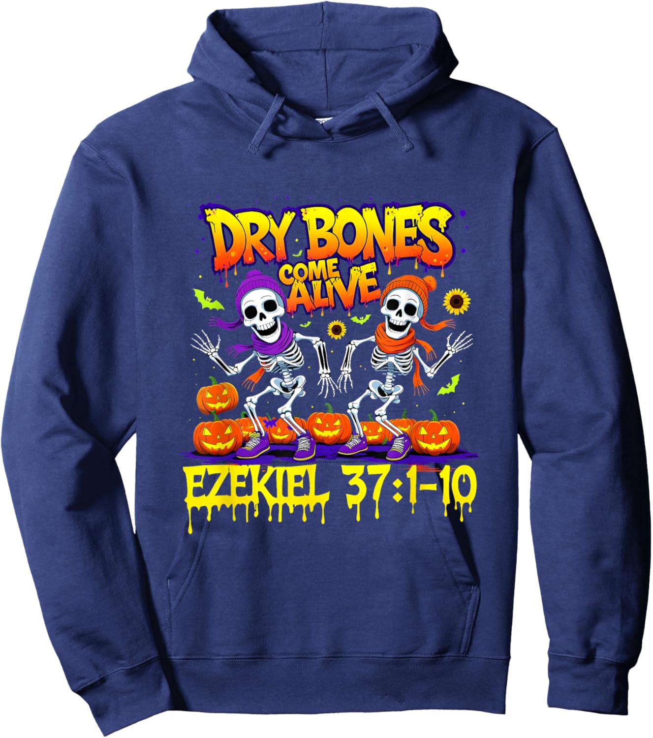Dry Bones Come Alive Ezekiel 37 Bible Verse Christian Hoodie - Hoodie | Navy