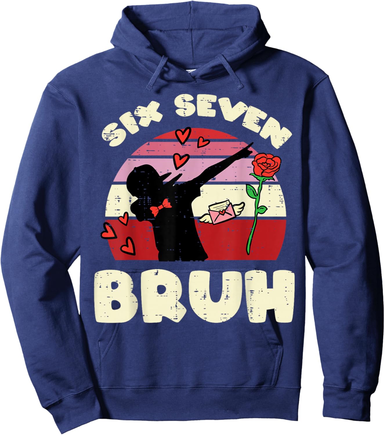 Six Seven Bruh Dab 6 7 Valentines Day 67 Kids Boys Youth Hoodie - Hoodie | Navy