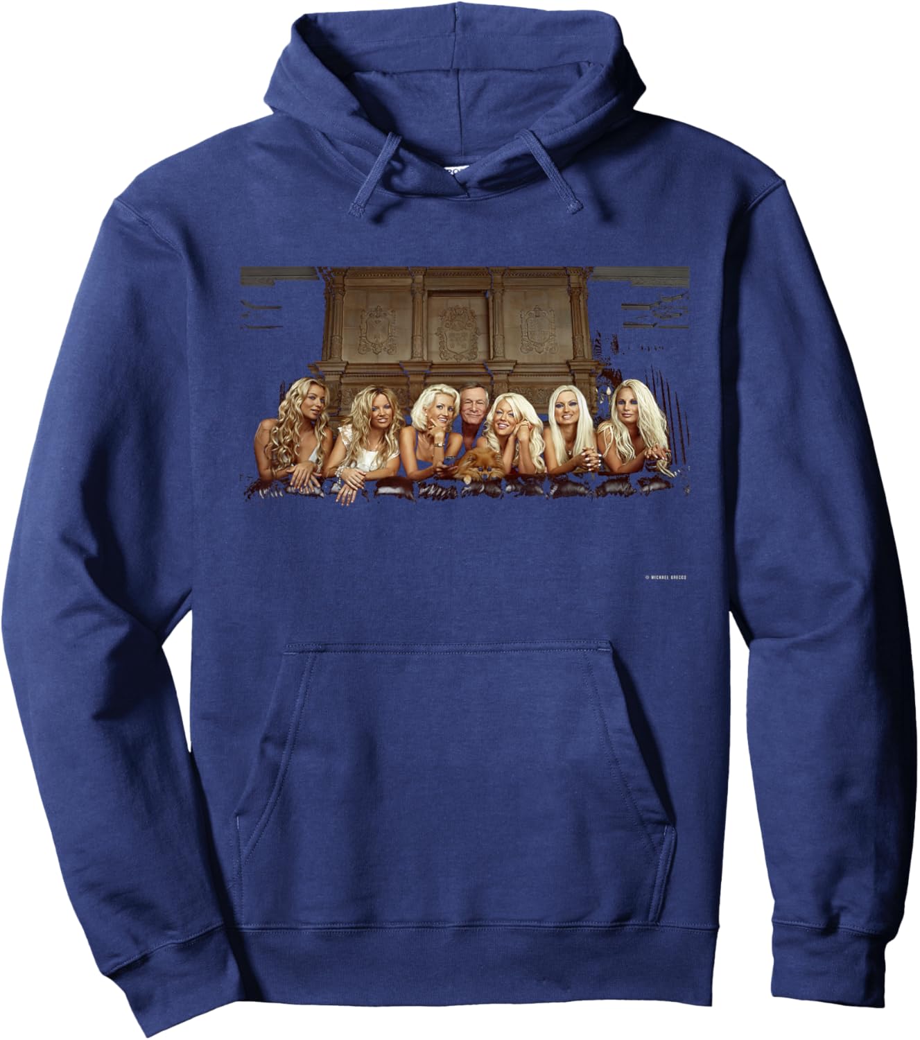 Hugh HEFNER & Playboy Bunnies 2002 by Michael Grecco Hoodie - Hoodie | Navy