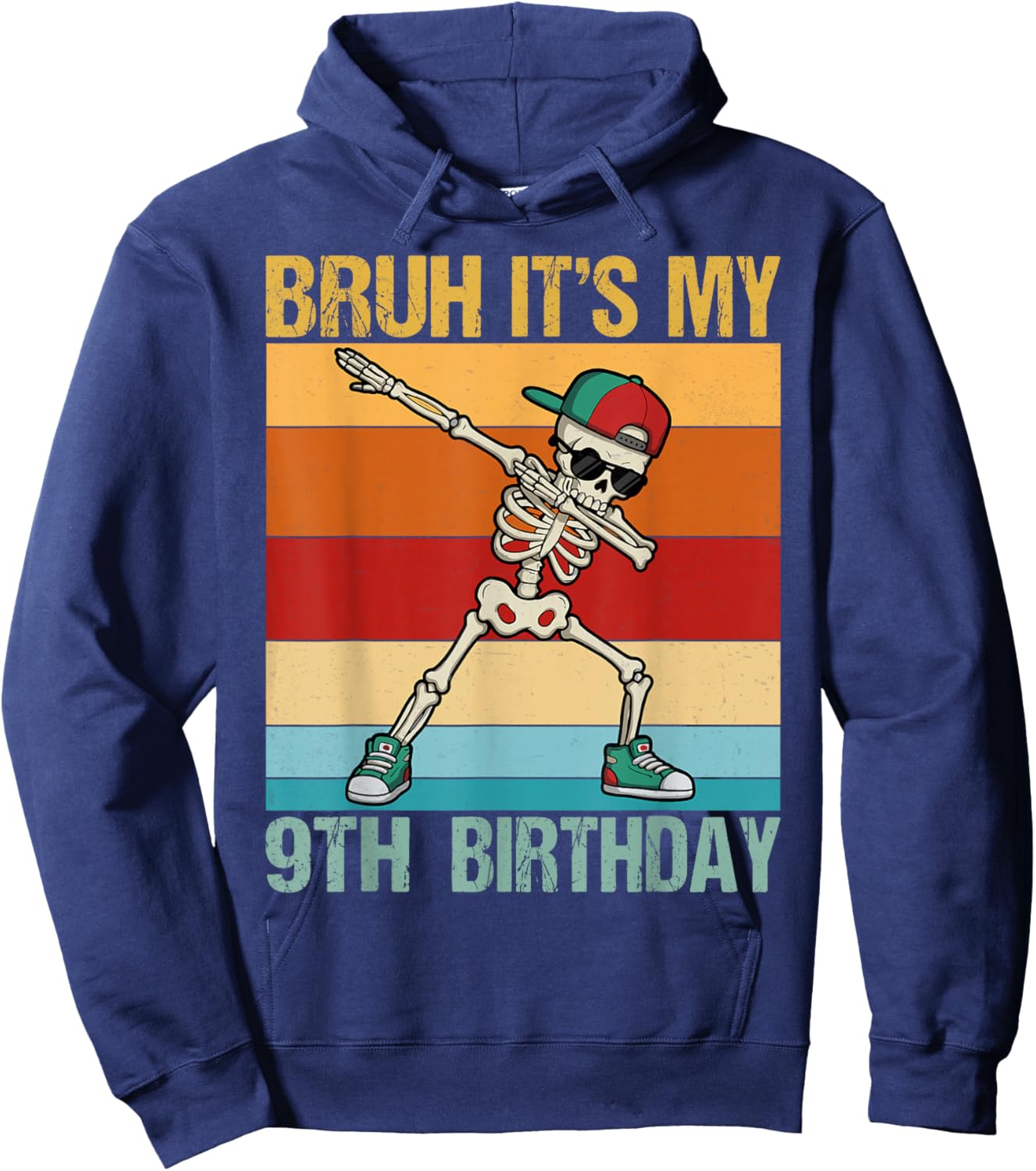 Funny Bruh It's My 9th Birthday 9 Year Old boy Birthday Hoodie - Hoodie | Navy
