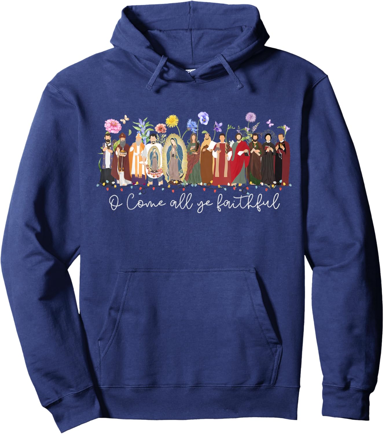 Christmas Catholic Saints Religious Faith Women Men Kids Hoodie - Hoodie | Navy