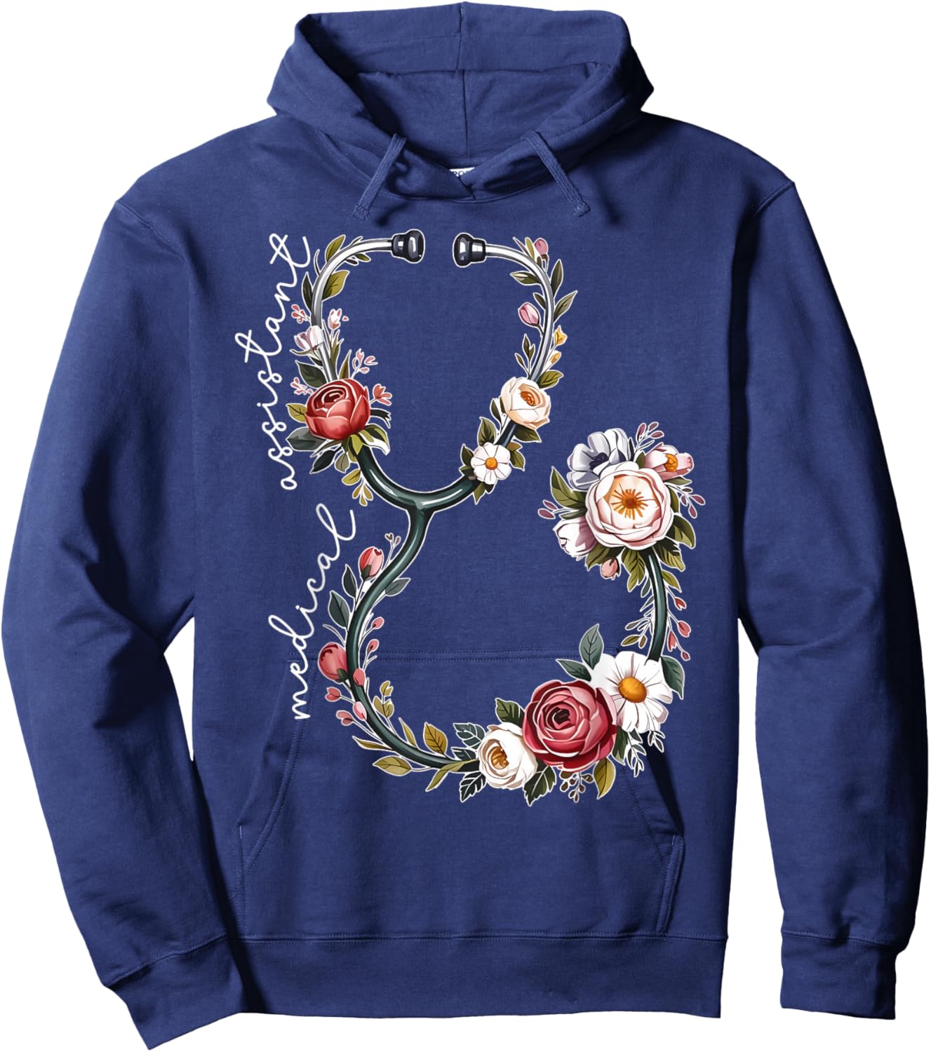Wildflower Stethoscope CMA Certified Medical Assistant RN Hoodie - Hoodie | Navy