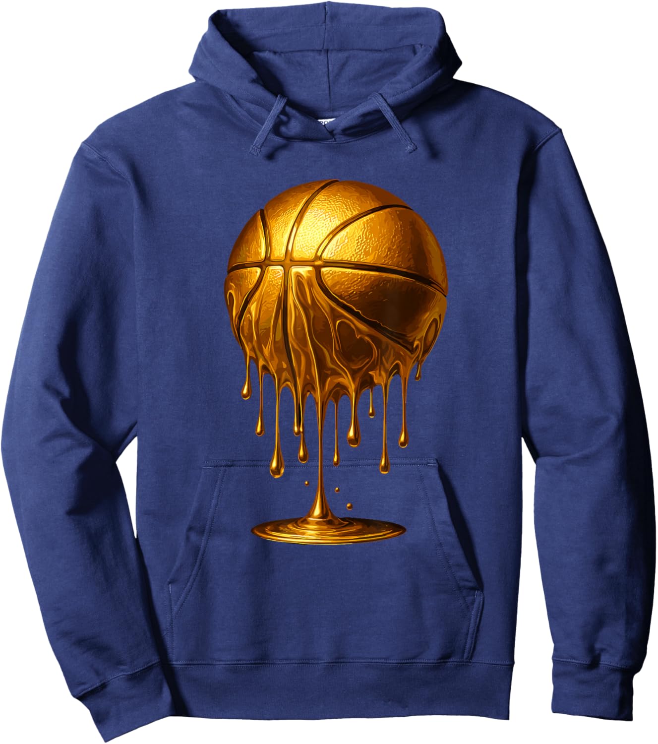 Golden Basketball Drip for Kids Boys Youth Men Hoodie - Hoodie | Navy