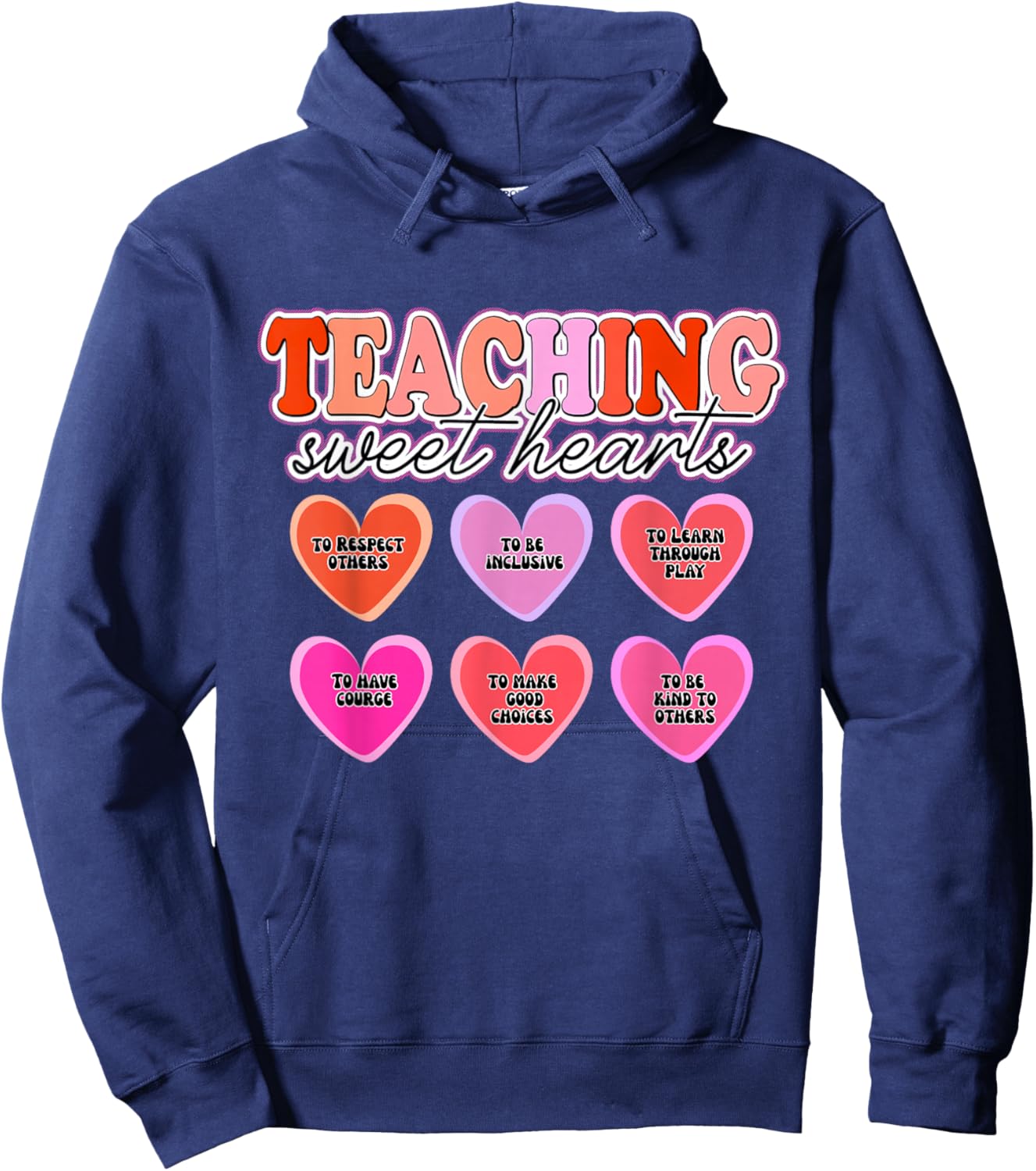 Valentine's Teacher Shirts: Teaching Sweethearts, Inclusive Hoodie - Hoodie | Navy