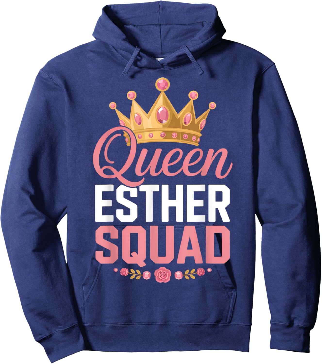 Queen Esther Squad Purim Costume Royal Crown Jewish Holiday Hoodie - Hoodie | Navy