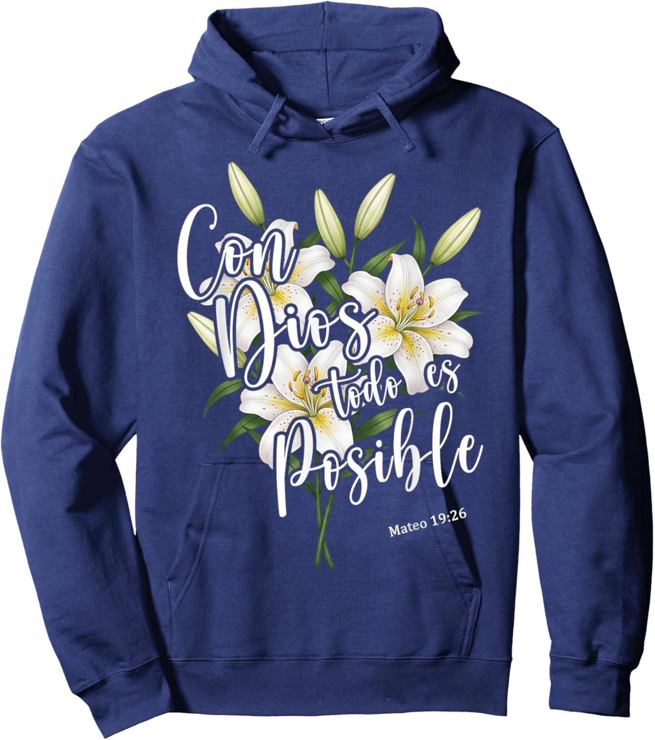 Con Dios Todo ES Posible Shirt Christian Spanish for Hoodie - Hoodie | Navy