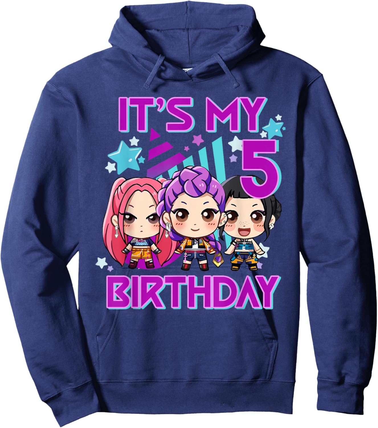 5 Years Old Birthday K pop Kids 5th Birthday Girls K-pop Hoodie - Hoodie | Navy