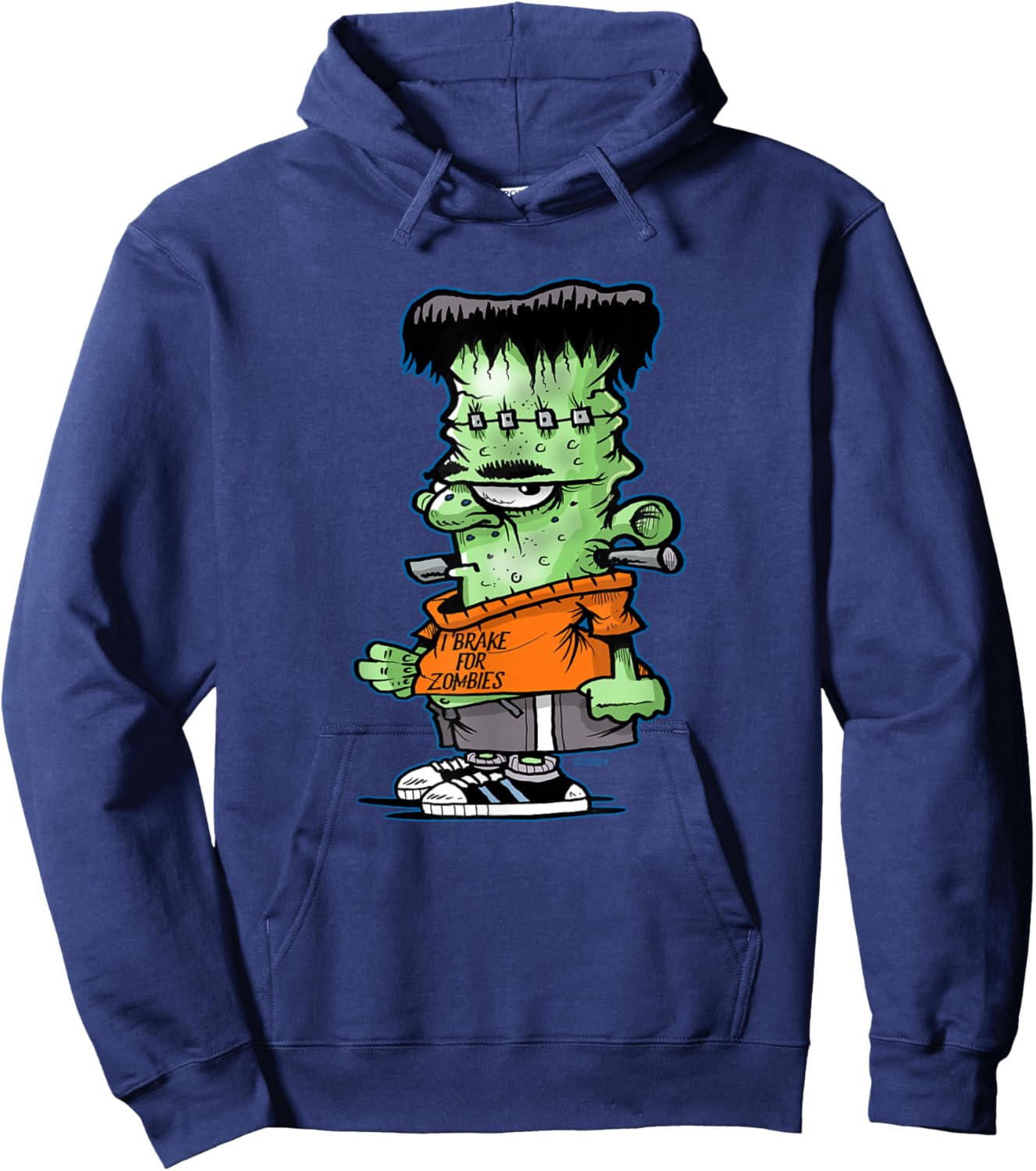 Little Frankie Stein Funny Halloween Monster Novelty Hoodie - Hoodie | Navy