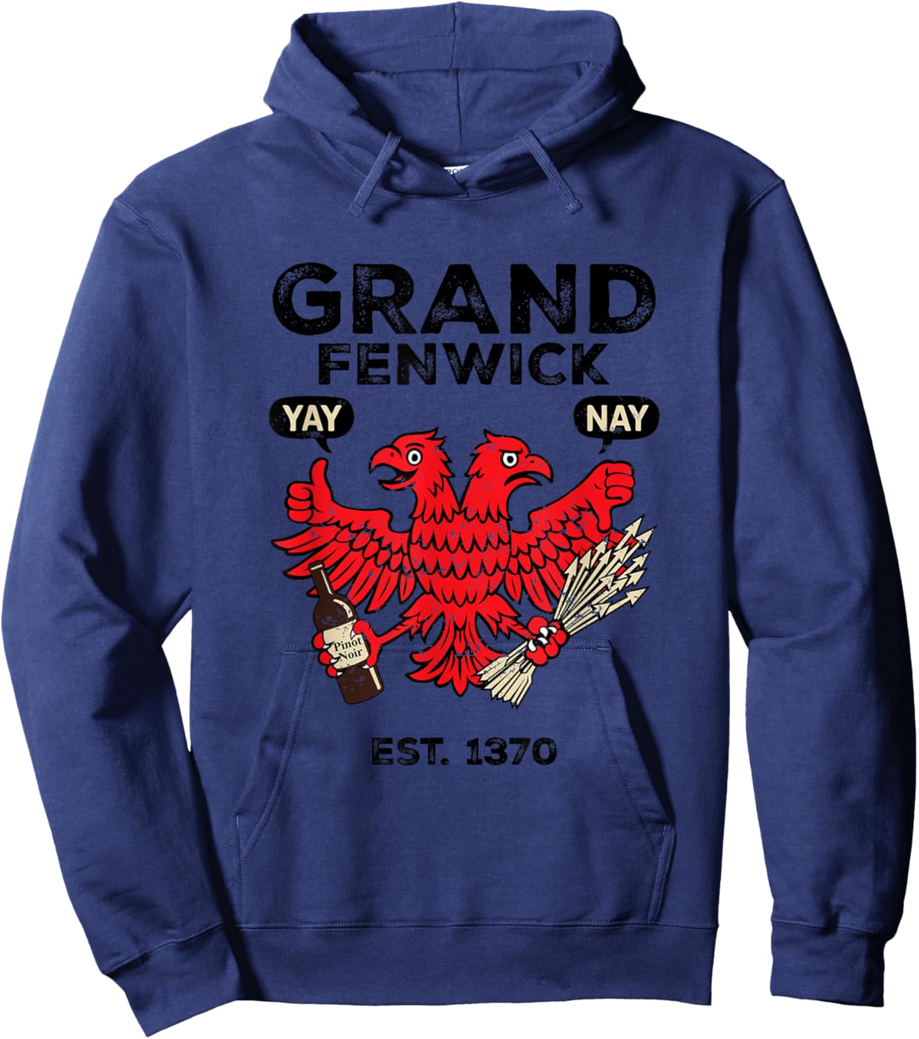 The Mouse That Roared-Grand Fenwick Vintage Design Hoodie - Hoodie | Navy