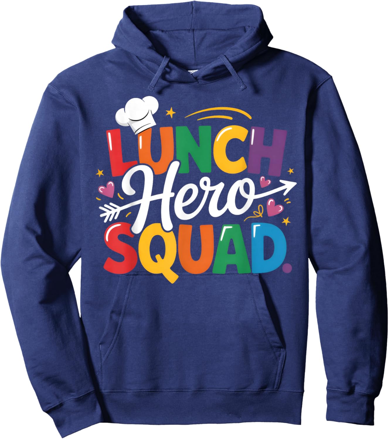 School Lunch Hero Squad Funny Lady Cafeteria Squad Workers Hoodie - Hoodie | Navy
