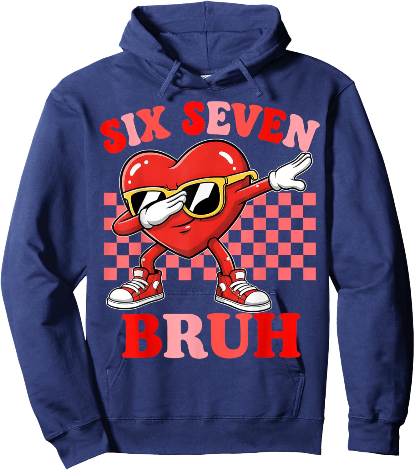 Six Seven 67 Meme Cool Valentine’s for Teens Boys Girls Kids Hoodie - Hoodie | Navy