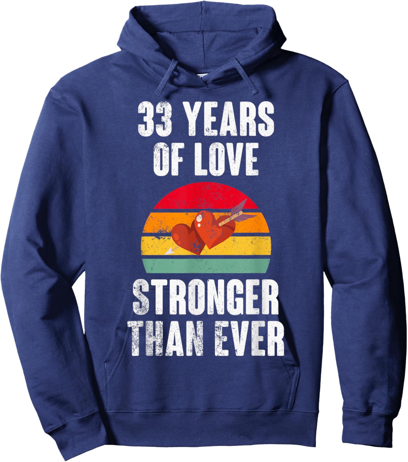Vintage Sunset 33 Years Together 33rd Wedding Anniversary Hoodie - Hoodie | Navy