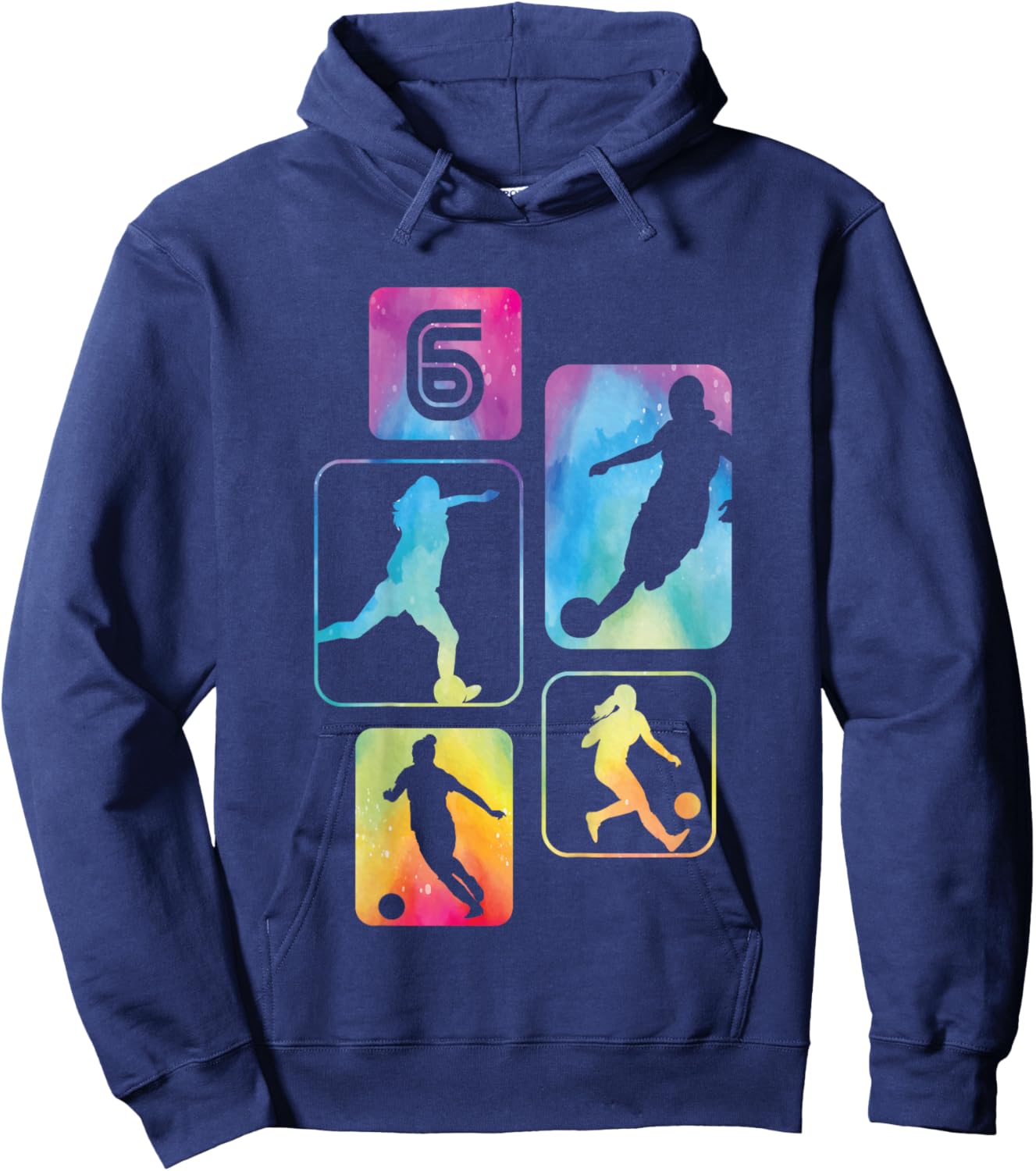 6th Birthday Girl Soccer Player Football 6 Years Old Hoodie - Hoodie | Navy