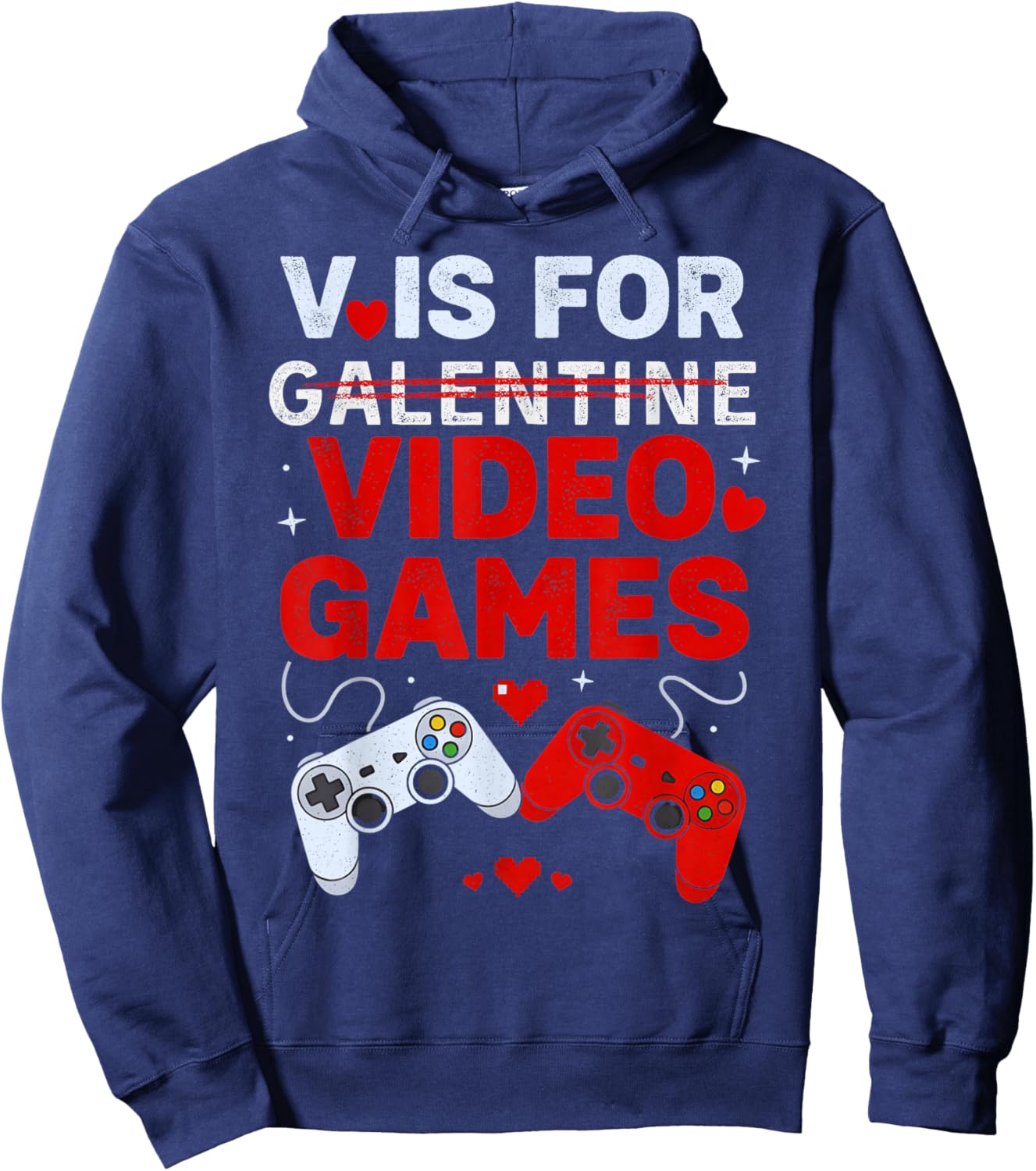 Valentines Day Boys Galentine Day Boy Video Games Kids Girls Hoodie - Hoodie | Navy