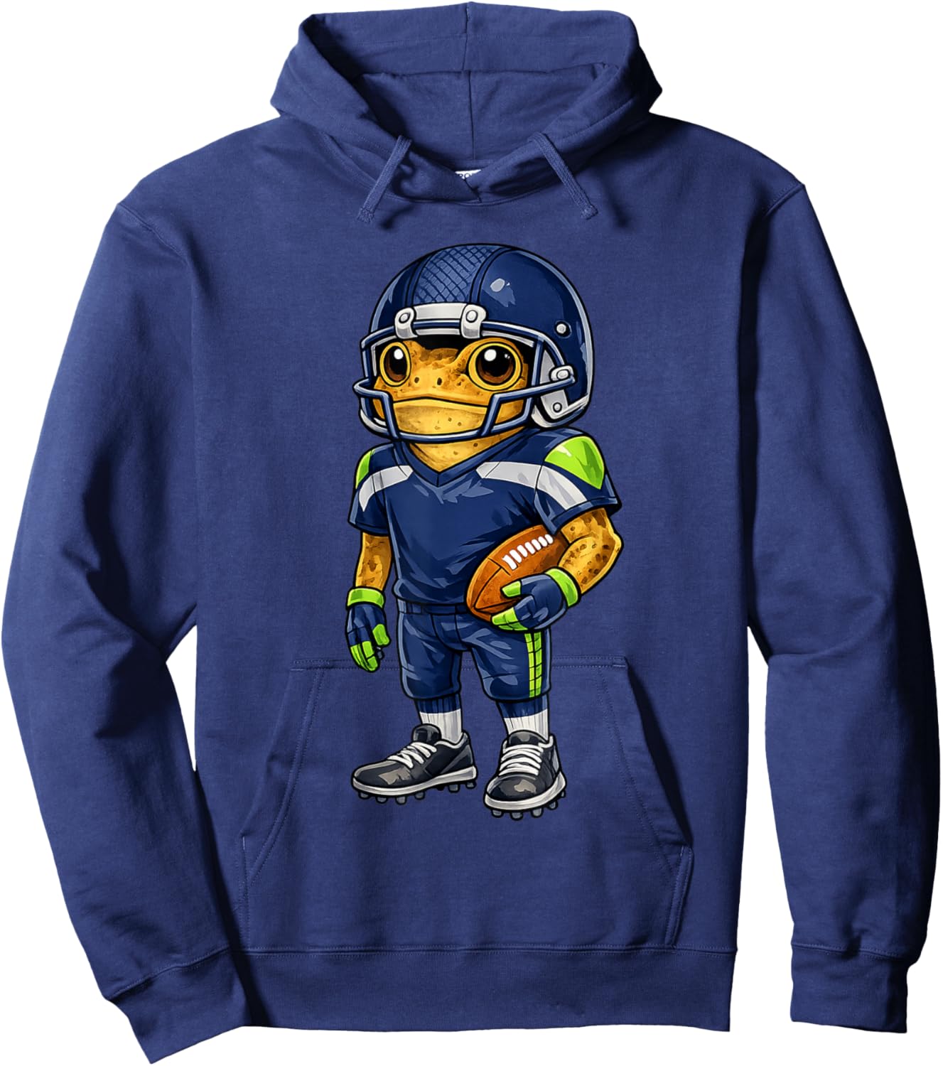 Funny Coqui Puerto Rican Heritage, Football Blue Coqui Frog Hoodie - Hoodie | Navy