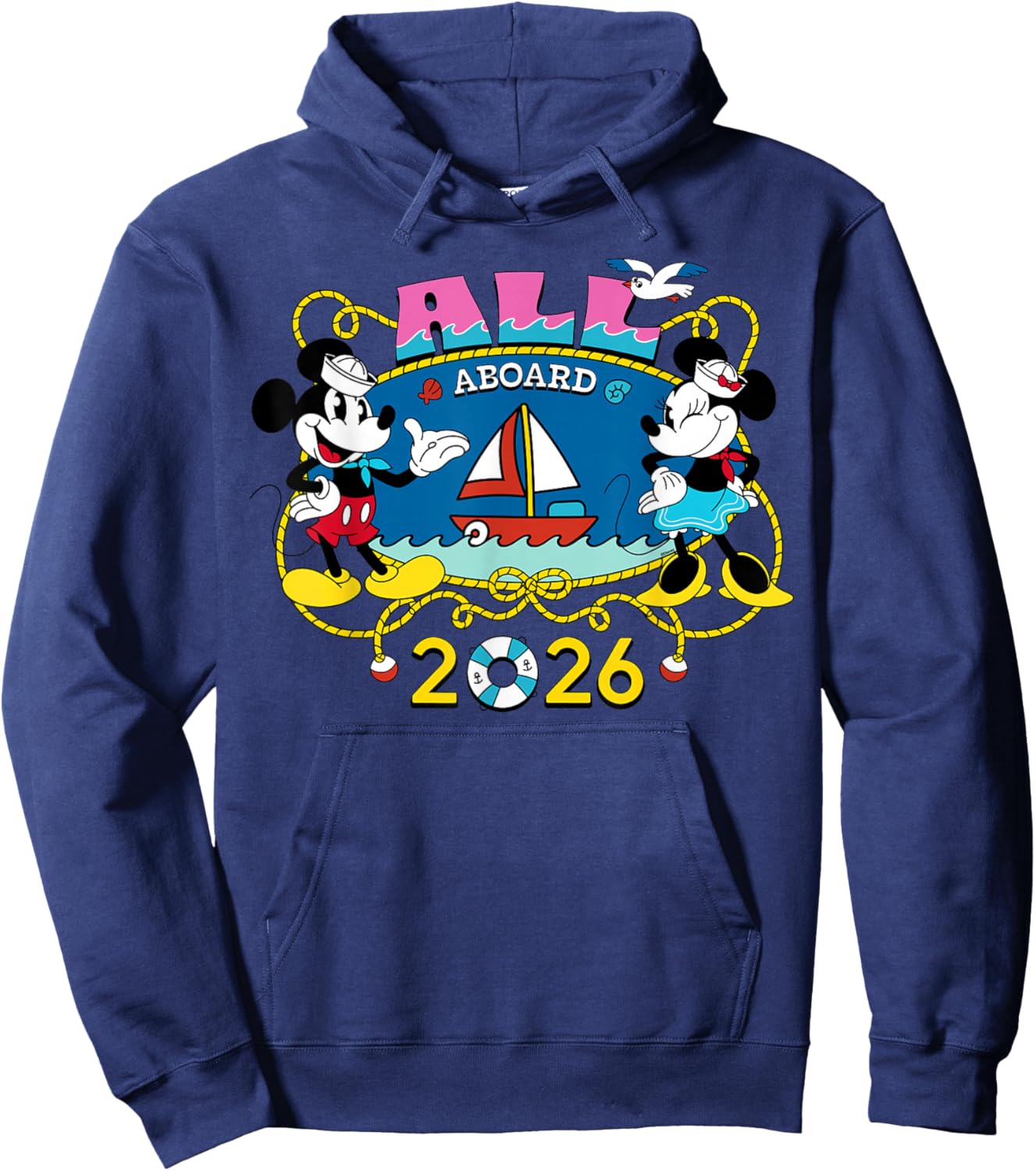 Disney Cruise Family Group Vacation Matching All Aboard 2026 Hoodie - Hoodie | Navy