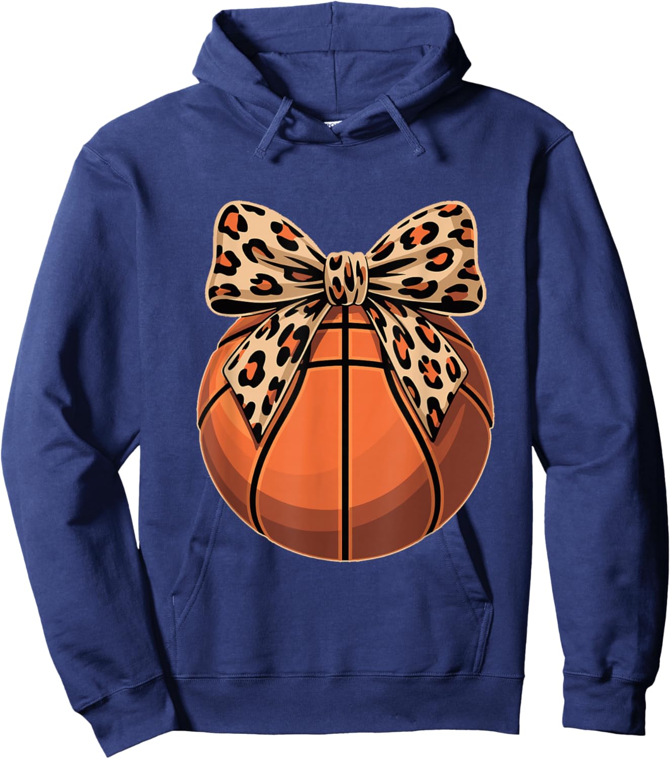 Basketball Coquette Bow Cute Basketball Lover Hoodie - Hoodie | Navy