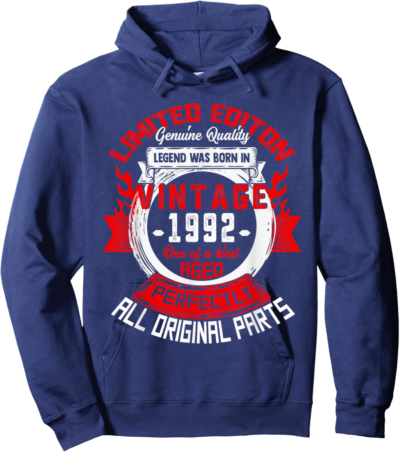 34th Birthday Gift Legend Born in 1992 34 for Years Old Hoodie - Hoodie | Navy