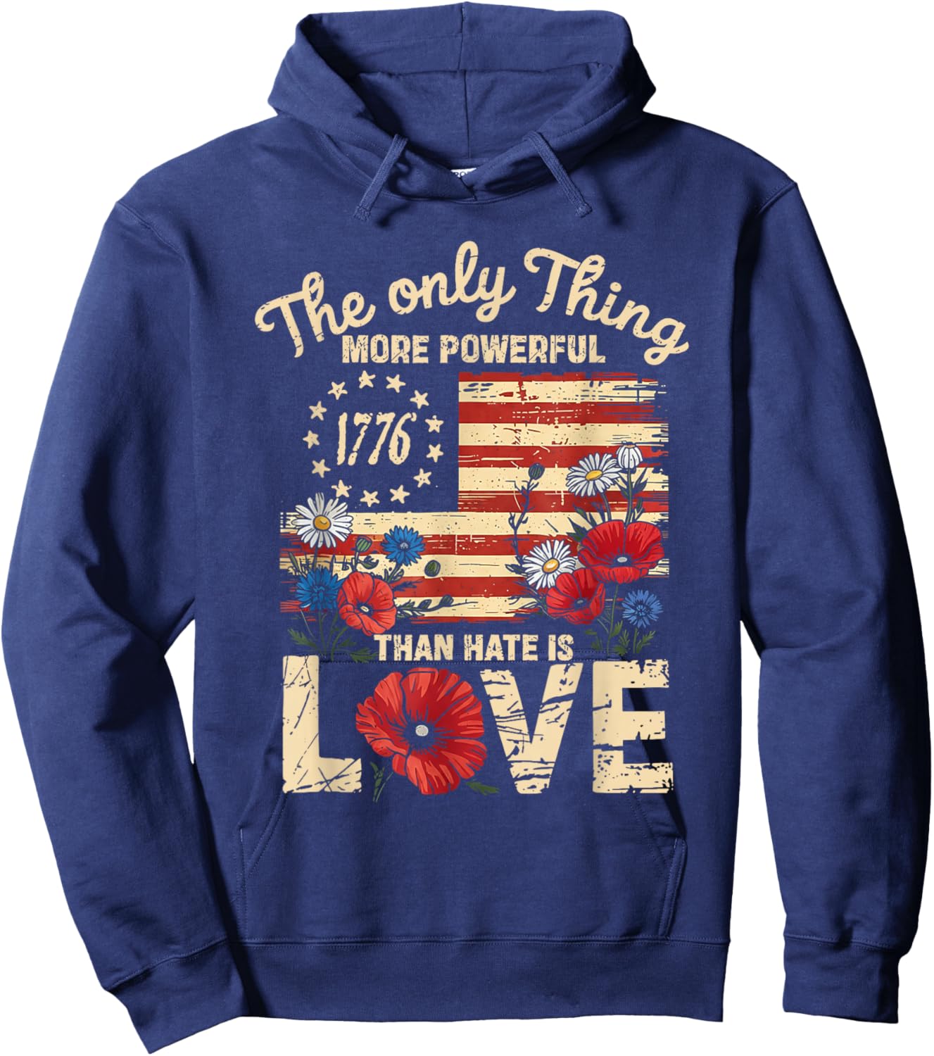 Heart Floral Hoodie - Hoodie | Navy