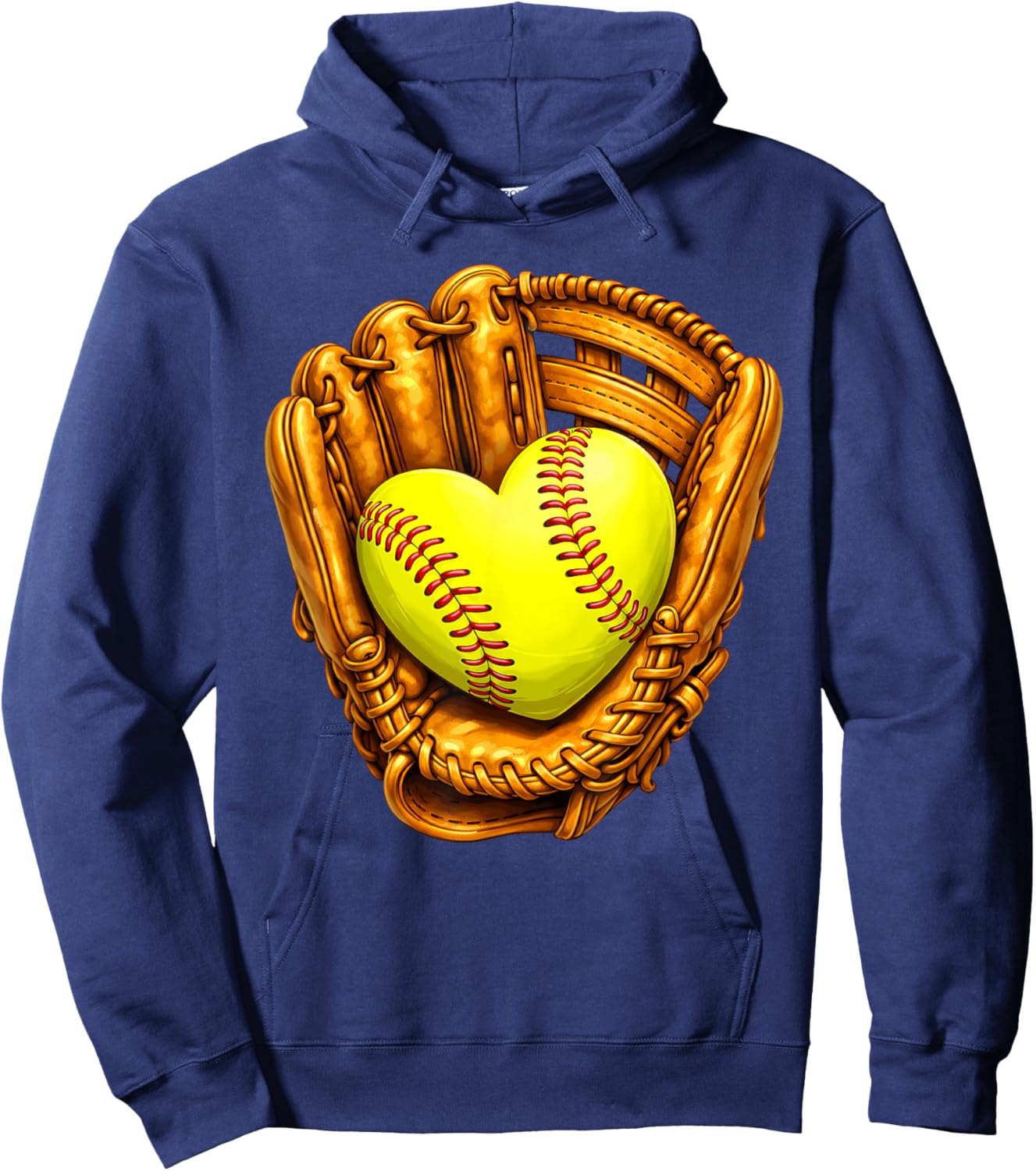 Cute Softball Heart Happy Valentines Boys Women Men Kids Hoodie - Hoodie | Navy