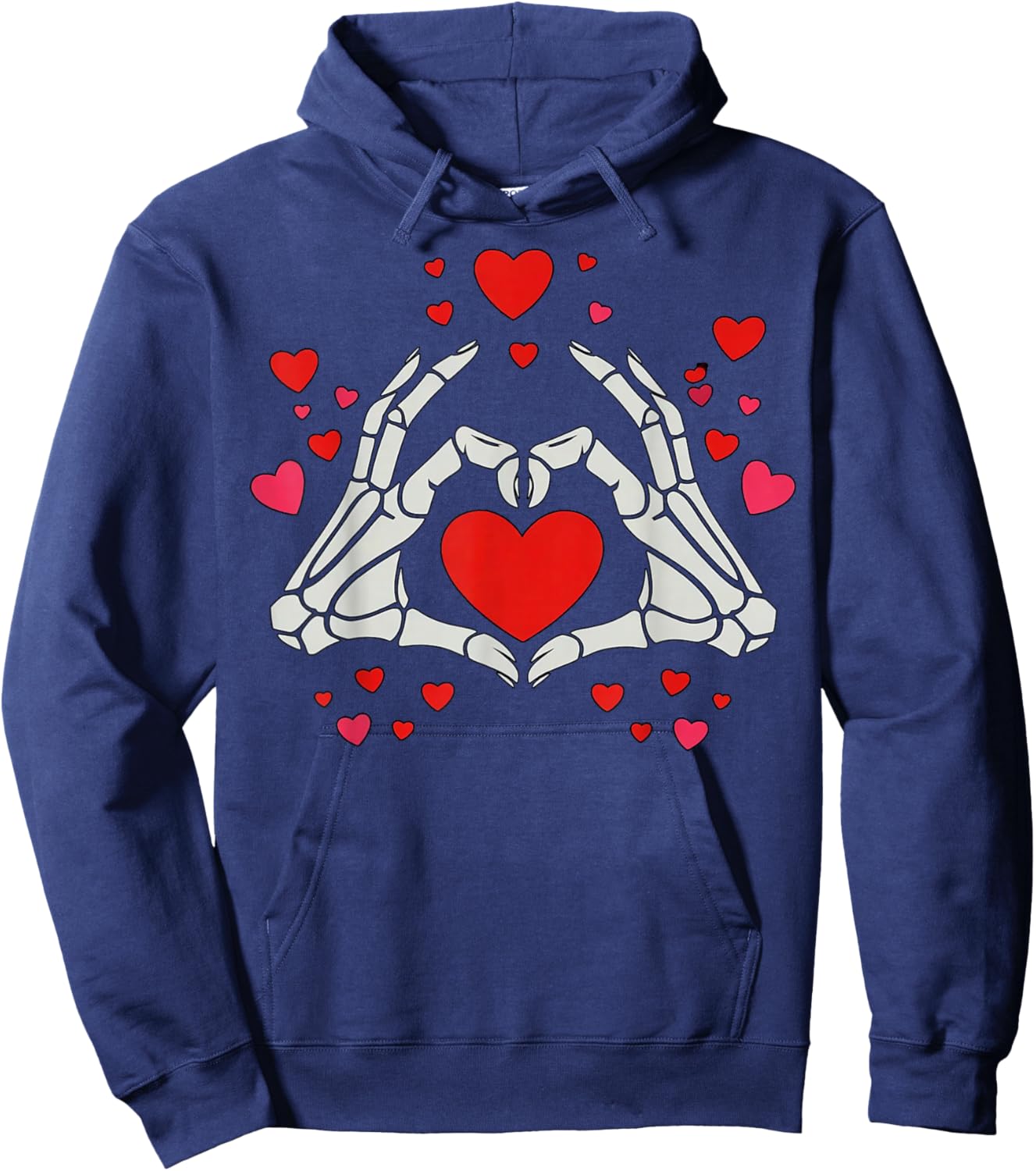 Skeleton Hands Heart Valentine Cute Love Hoodie - Hoodie | Navy