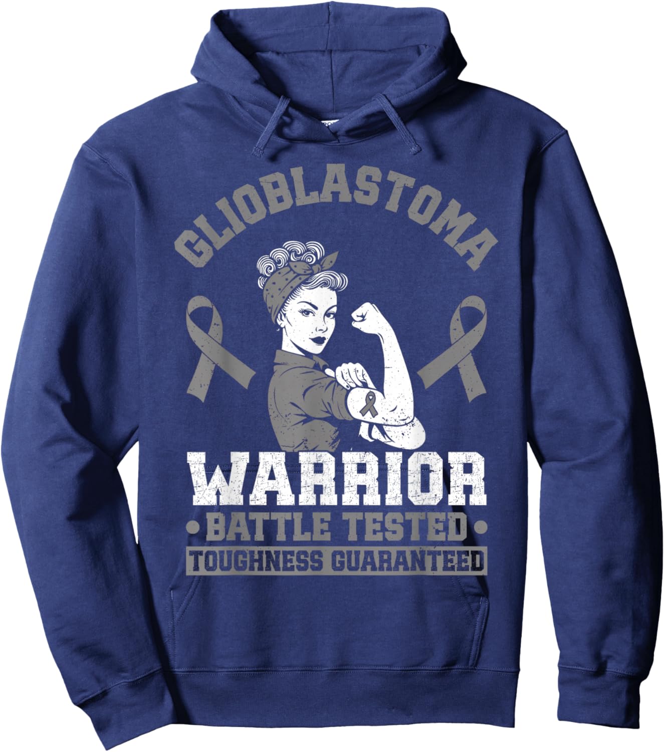 Glioblastoma Warrior GBM Awareness Funny Glioblastoma Hoodie - Hoodie | Navy