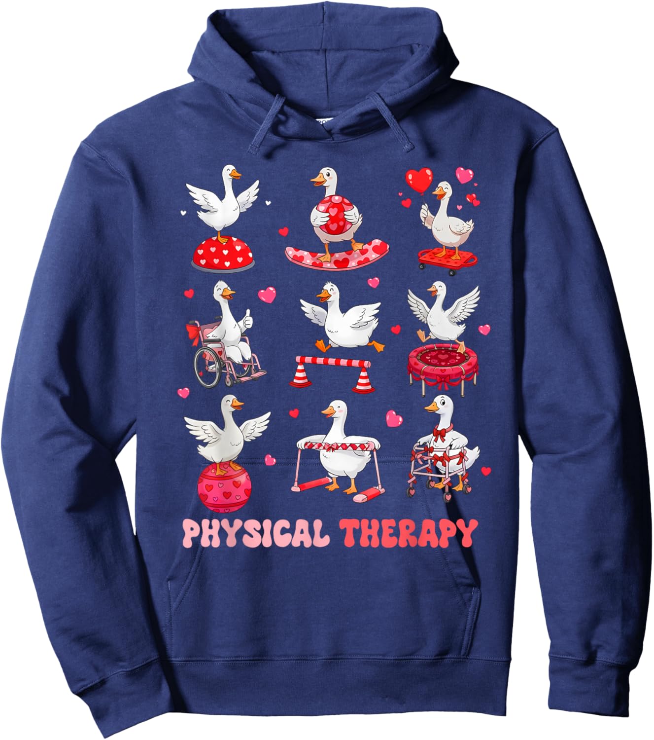 Valentines Physical Therapy Physical Therapist Silly Goose Hoodie - Hoodie | Navy