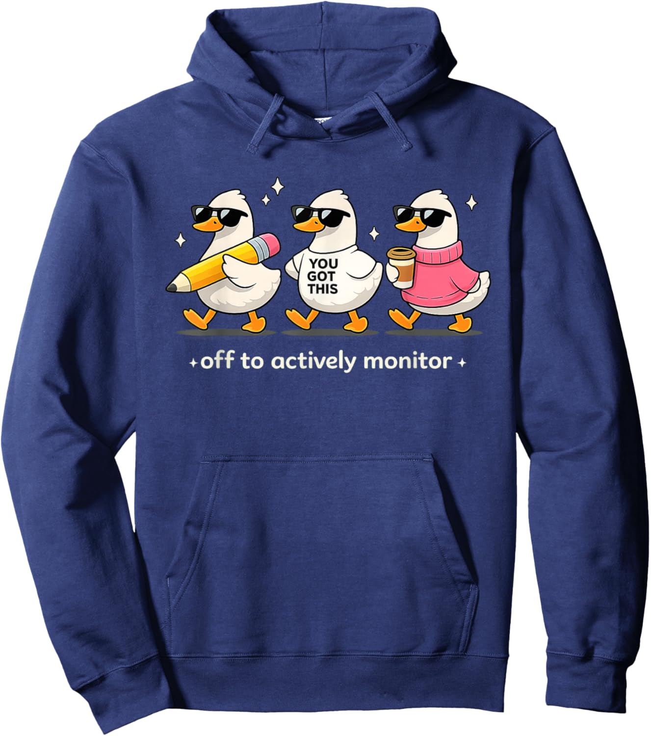 Off to Actively Monitor You Got This Test Day Teacher Goose Hoodie - Hoodie | Navy