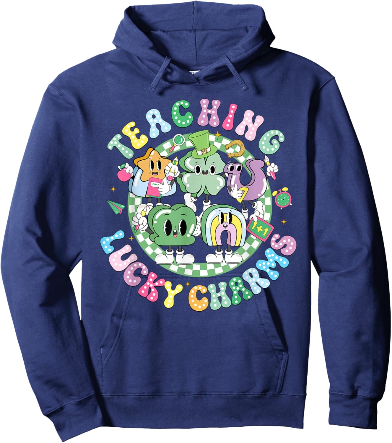 Teaching Lucky Charms Teacher Shamrock St. Patrick's Day Hoodie - Hoodie | Navy