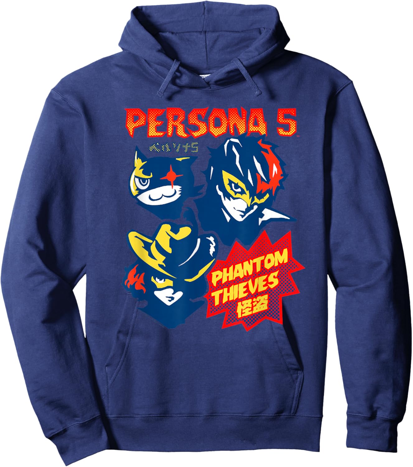 Persona 5 Comic Illustration Phantom Thieves RPG Gamer Hoodie - Hoodie | Navy