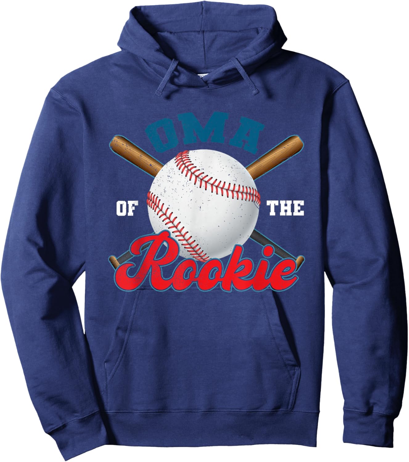 Oma Rookie of Year 1st Birthday Baseball Theme Matching Hoodie - Hoodie | Navy