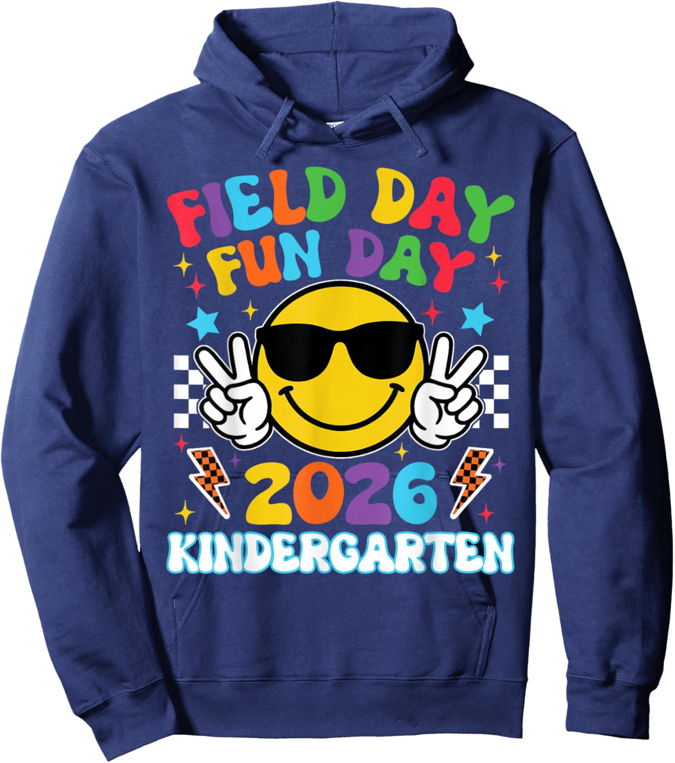 Kindergarten Field Day Fun Day 2026 Teacher Boy Girl Kid Hoodie - Hoodie | Navy