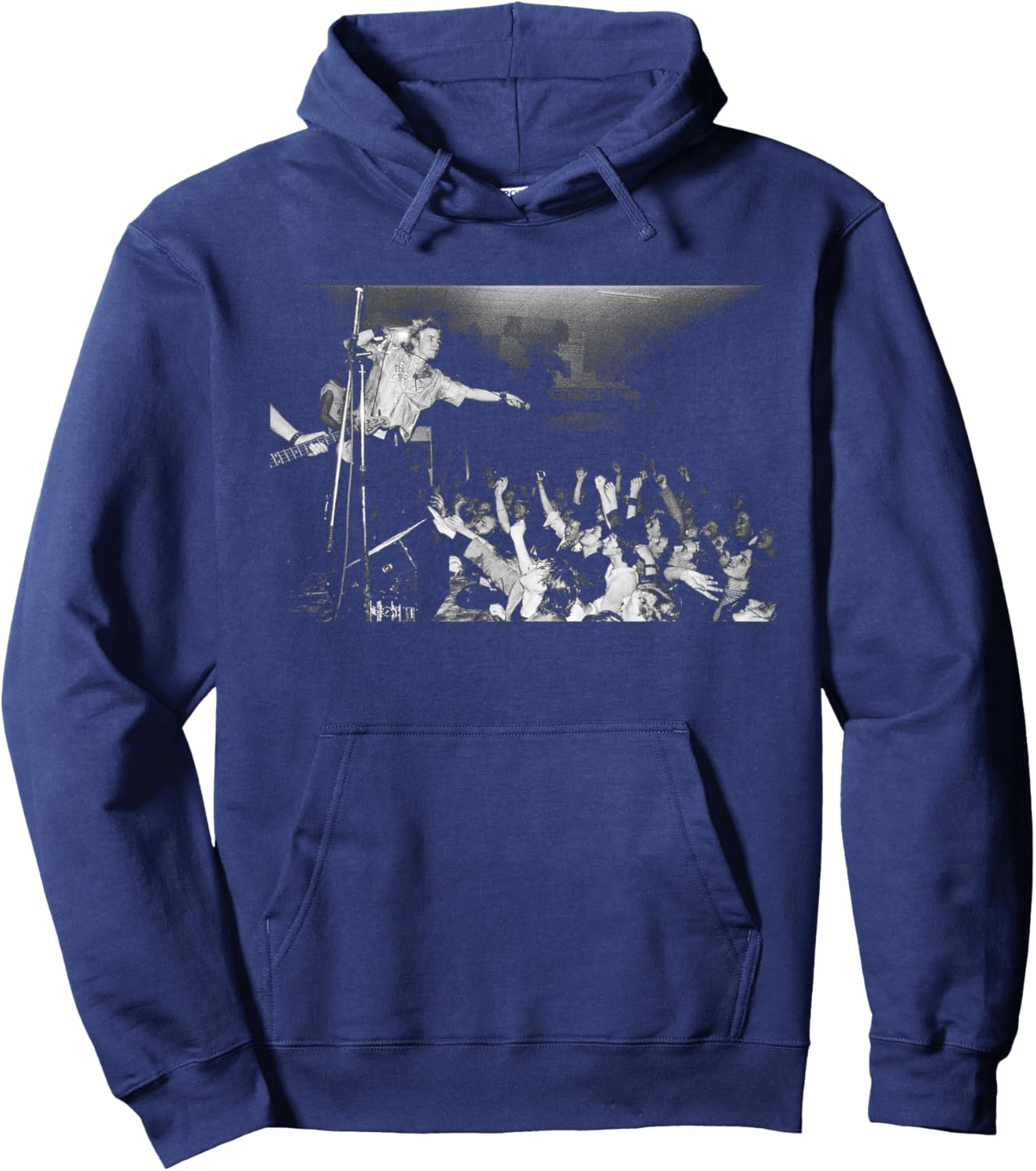 Johnny Rotten Works The Crowd Sex Pistols Holland 1977 Hoodie - Hoodie | Navy