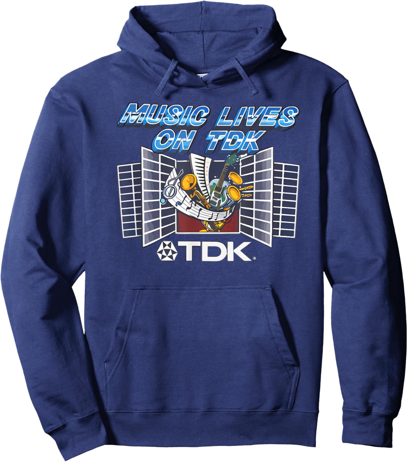 Vintage 80s Musive Lives On 1980s Funny Hoodie - Hoodie | Navy