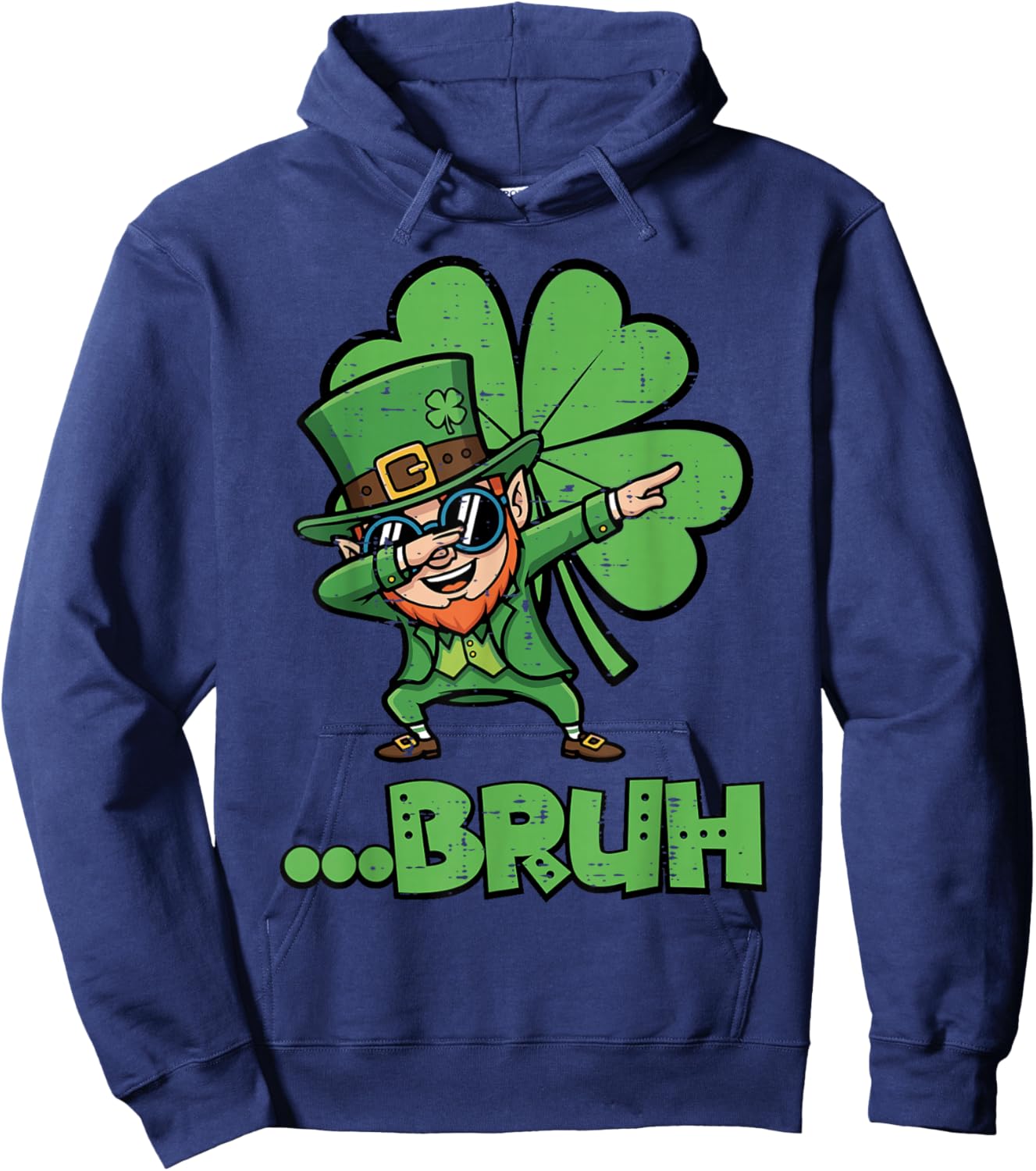 St Patricks Day Leprechaun Bruh Saint Paddys Women Men Kids Hoodie - Hoodie | Navy