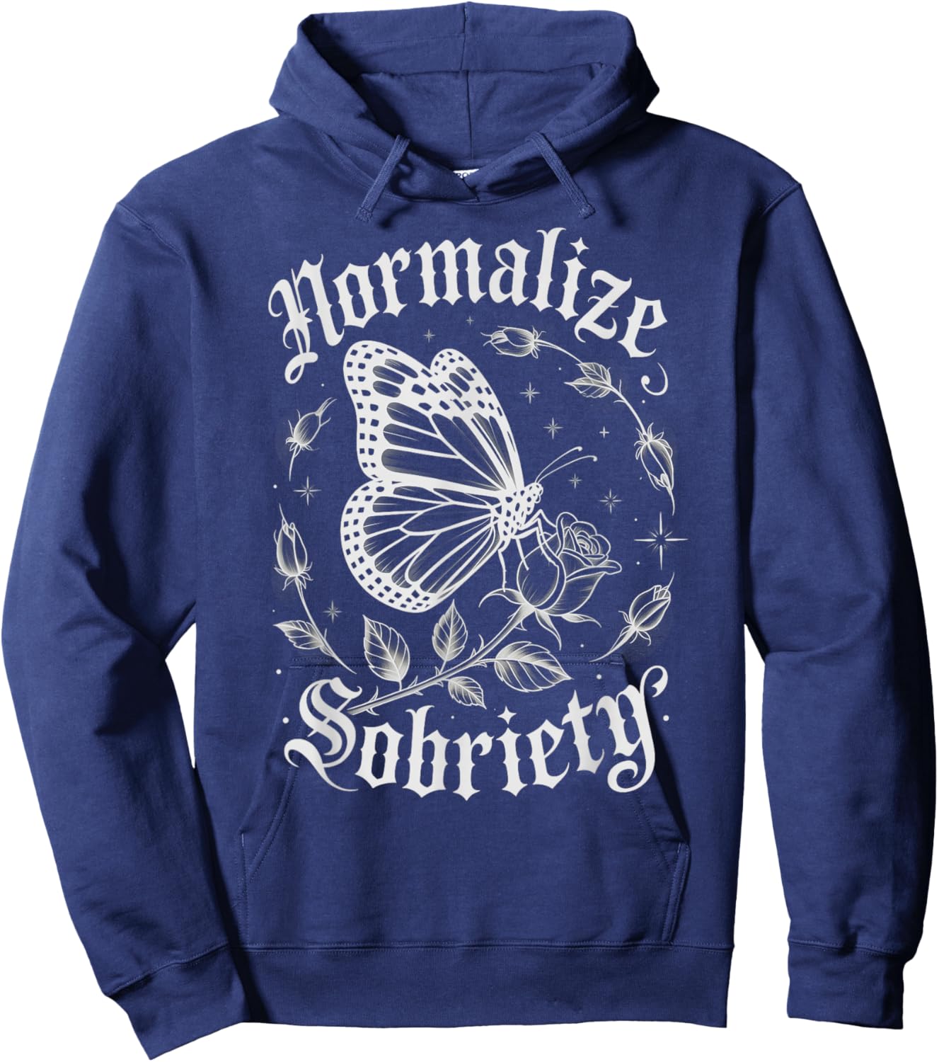 Cute NORMALIZE Sobriety Sober Matters AA Support Recovery Hoodie - Hoodie | Navy