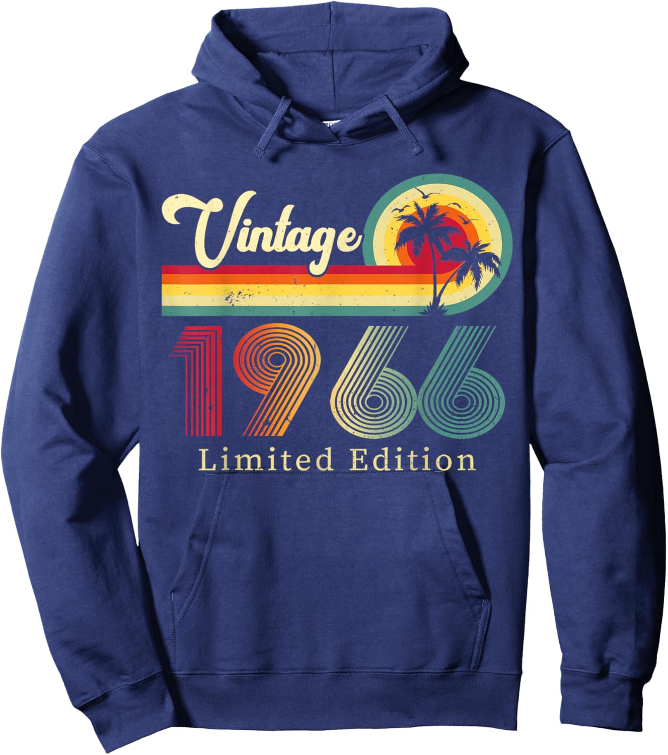 Vintage 1966 Classic 60th Birthday Retro Turnin 60 Years Old Hoodie - Hoodie | Navy