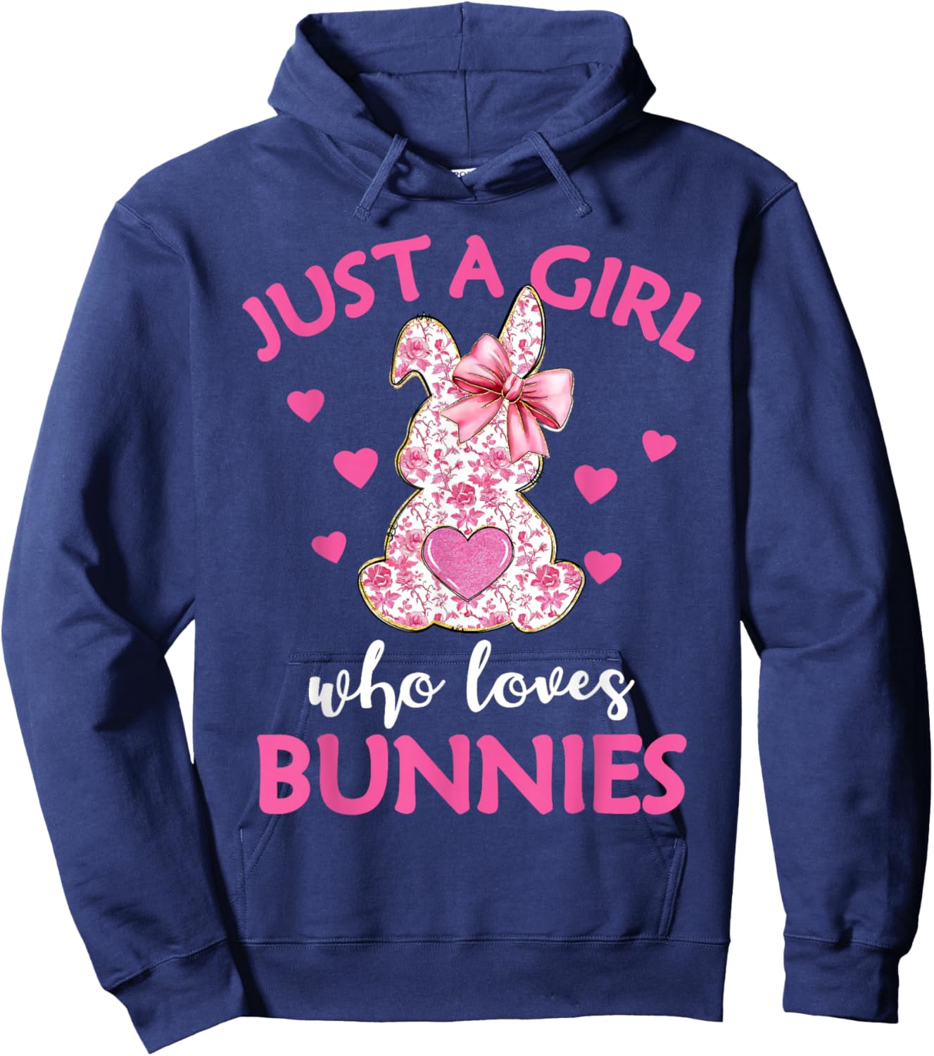 Just A Girl Who Loves Bunnies Cute Rabbit Bunny Lover Hoodie - Hoodie | Navy