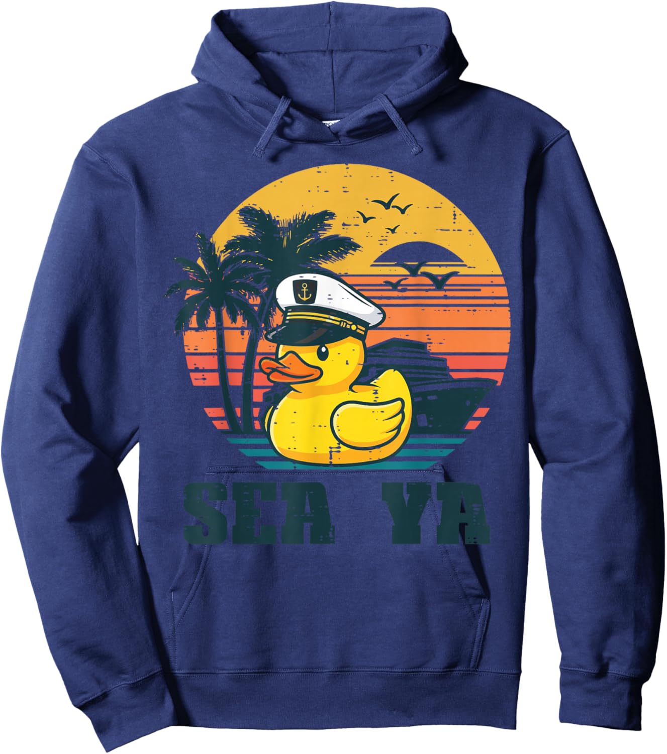 Vacation Rubber Duck Captain Sea Ya Cruise Men Women Kids Hoodie - Hoodie | Navy