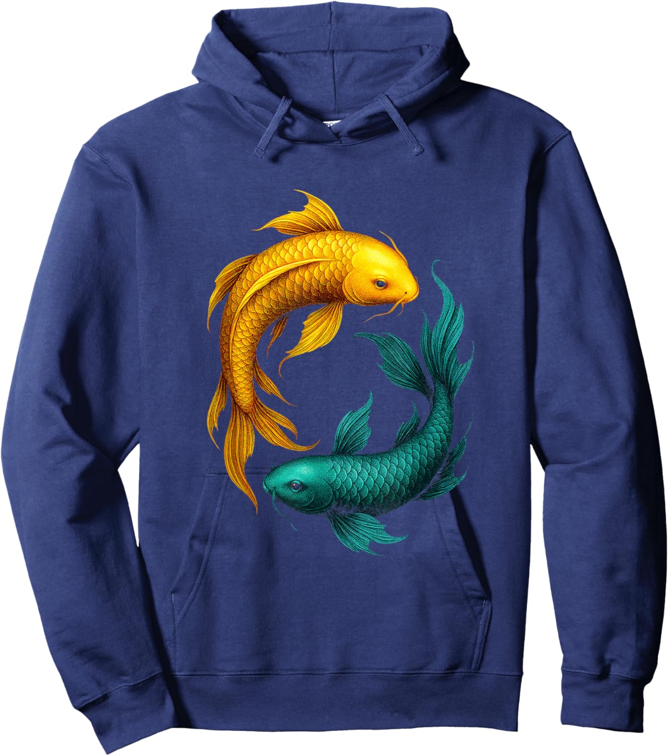 Yin Yang Koi Fish - Japanese Hoodie - Hoodie | Navy