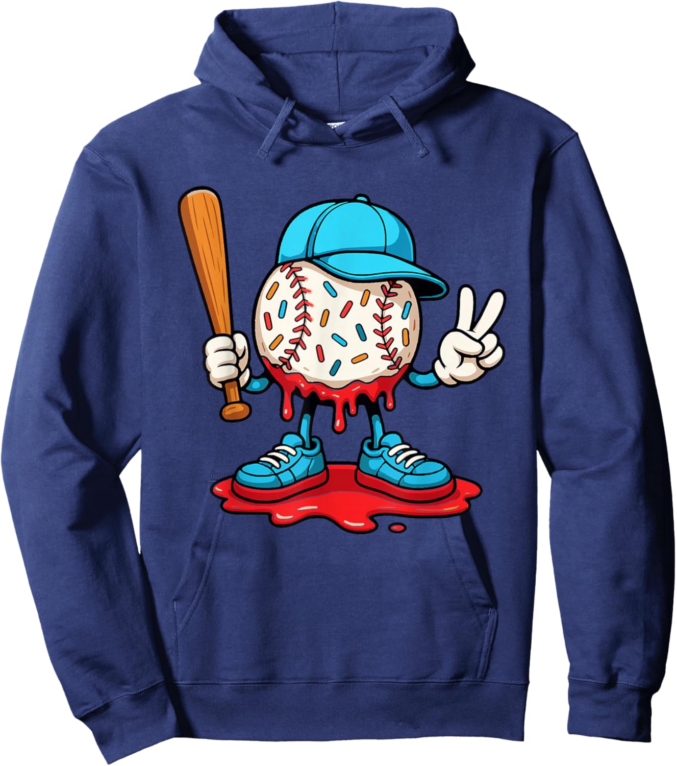Baseball Drip for Boys Ice Cream Drip Baseball Sport Lover Hoodie - Hoodie | Navy