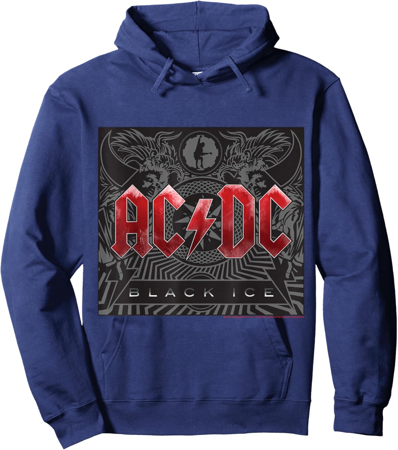 AC/DC Music Band Black Ice Iconic Power Hoodie - Hoodie | Navy