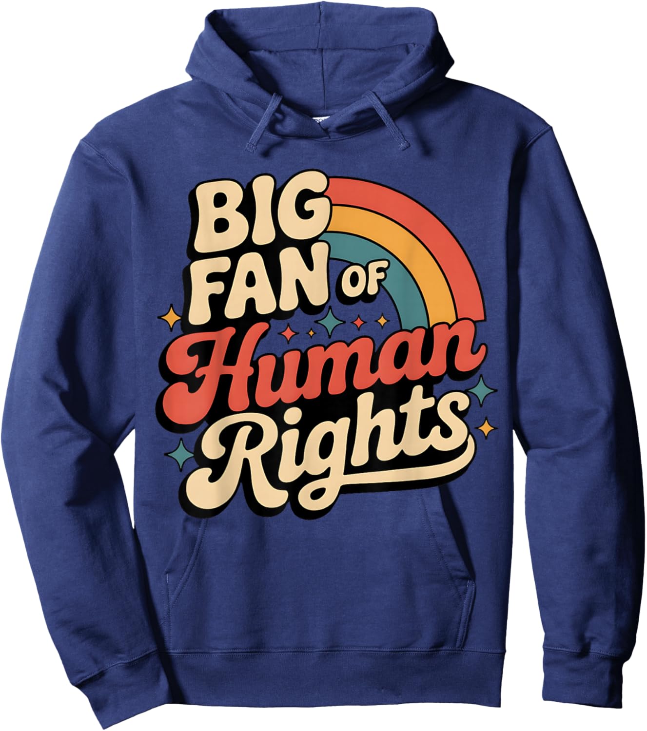 Big Fan of Human Rights Retro Equality Women Hoodie - Hoodie | Navy