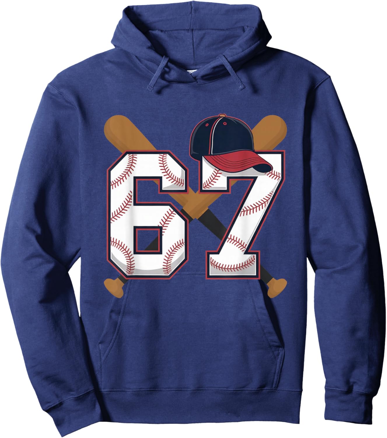 Baseball Number 67 Player Or 67th Birthday Hoodie - Hoodie | Navy